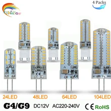 COB led g4 led 12В 3 Вт 5 Вт 6 Вт 8 Вт 10 Вт 12 Вт g4 luz de la lamp para la lamp de cristal G4 luces leds лампа SMD 24/48 bombill