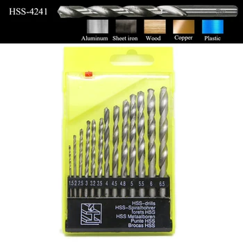 

13pcs HSS-4241 Twist Drill Bit Set Auger Hole Cutter Drilling Tool 1.5-6.5mm