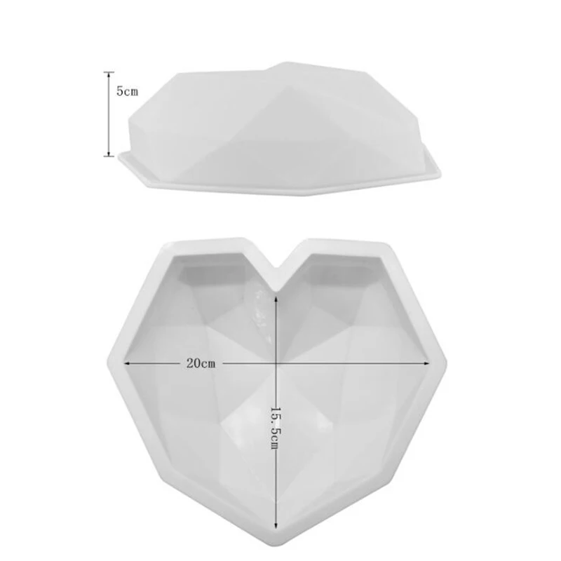 Алмазная форма в форме сердца, силиконовая форма для выпечки, украшения, инструменты для муссов и десертов, Кондитерская форма, Аксессуары для выпечки
