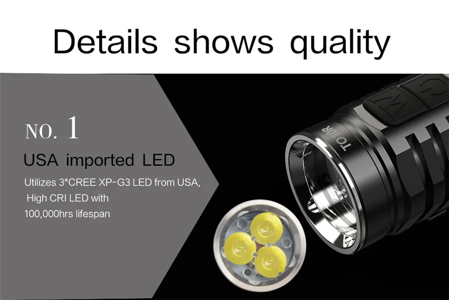 Wuben TO10R High CRI Stepless Dimming Torch light USB Charging Tail Magnetic 16340 Battery Portable LED Flashlight Lighting (11)