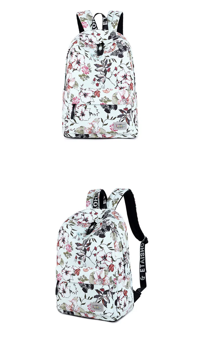 Женские рюкзаки для девочек-подростков с цветочным принтом; школьные сумки для отдыха; рюкзак для ноутбука; женские водонепроницаемые Рюкзаки Mochilas