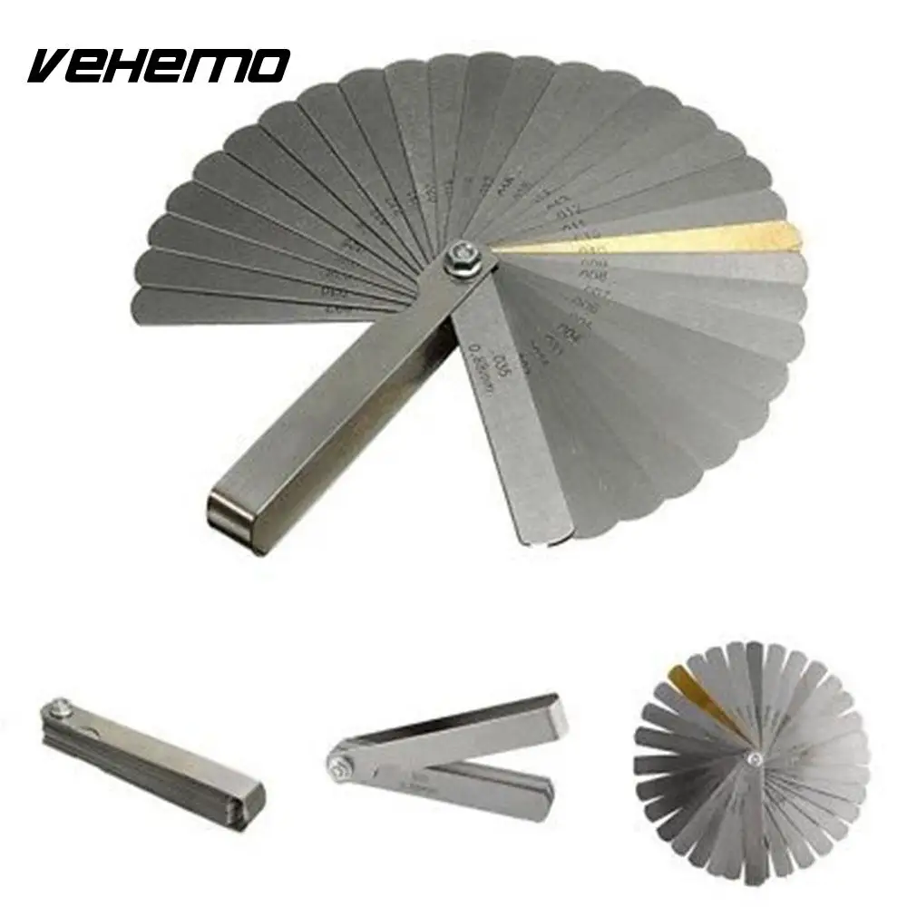 

Vehemo Stainless-Steel Filler Gauge Feeler SAE Measuring Tool Dual Marked for Precision Gap Metric Rulers for Stainless Steel