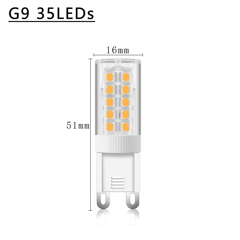 10 шт . новый G9 светодиодный светильник 3 Вт 5 7 SMD2835 36 51 76 s AC220V с керамическим