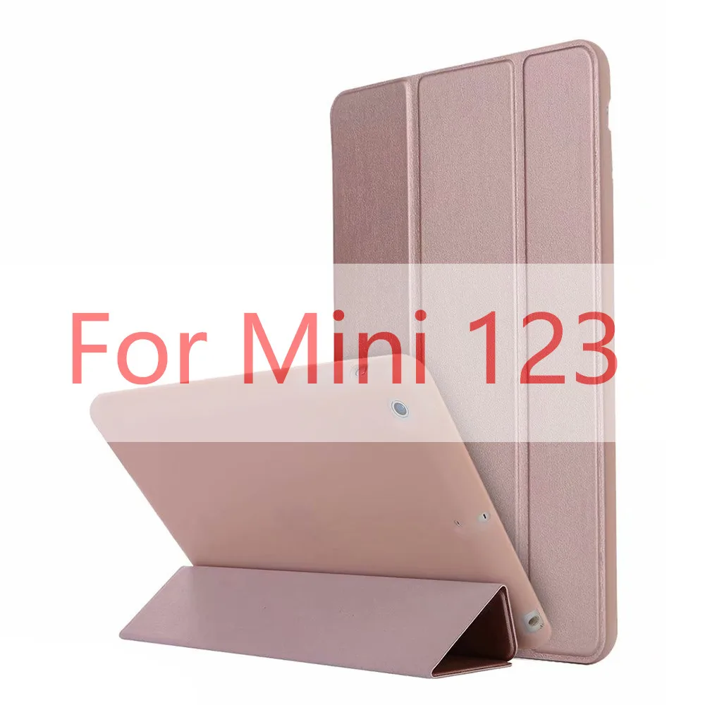 Для Apple iPad Mini 4 3 2 1 чехол, тонкий из искусственной кожи+ ТПУ Мягкий задний теплоотвод смарт-чехол для iPad Mini4 Mini 2 Чехол Funda - Цвет: Mini123 Rose Gold