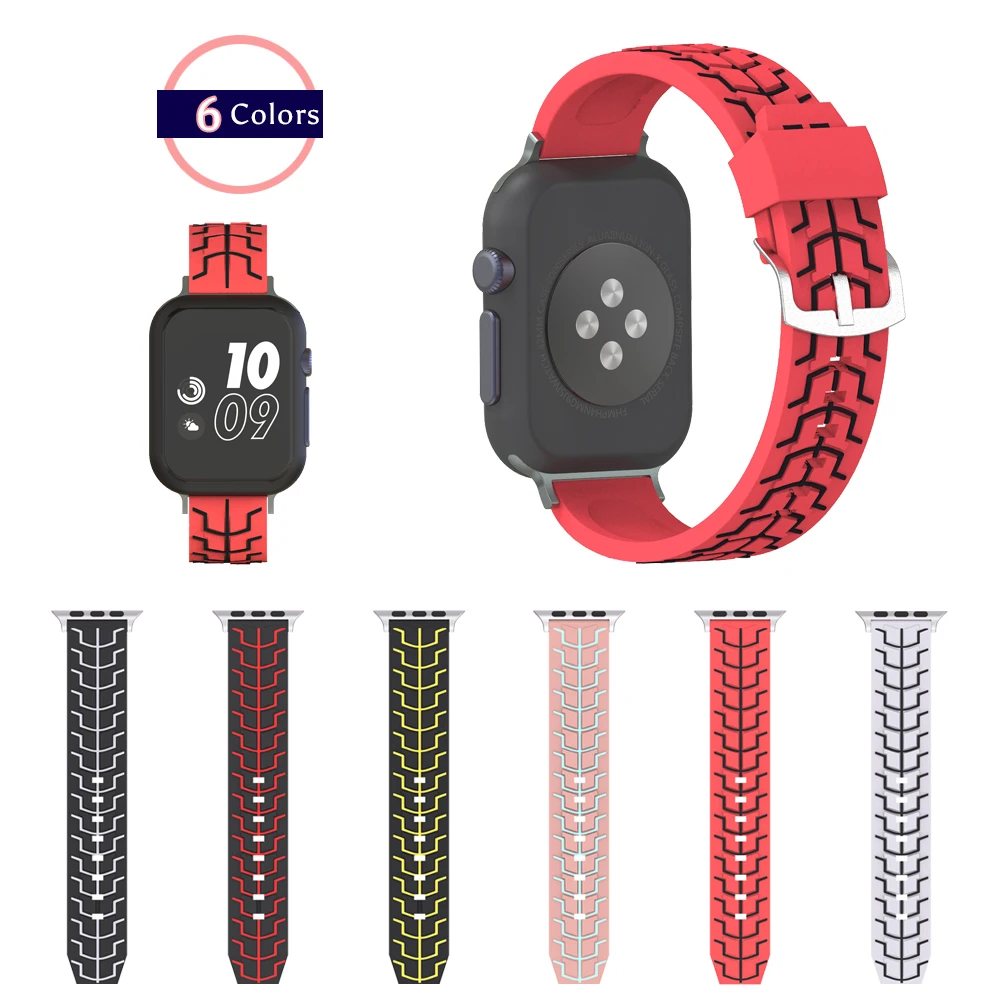 Спортивные Силиконовые рыбья кость текстура ремешок для Apple Watch 42 мм 38 заменить
