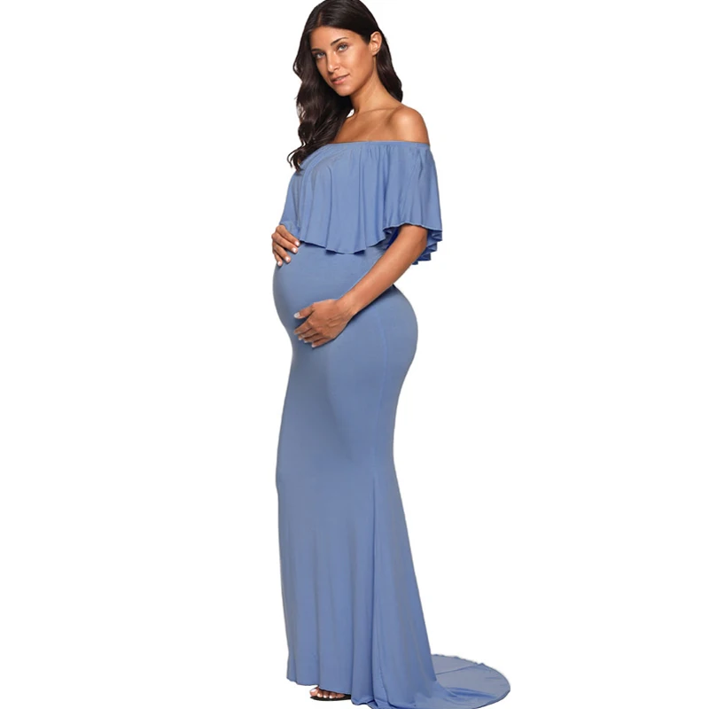 

Ruffles Maternity Maxi Long Dresses for Photo Shoot Photography Props Pregnancy Clothes Pregnancy Dress Maternity Clothes