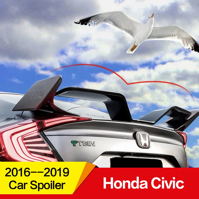 Использовать для Honda Civic спойлер civic 17 18 19 лет заднее крыло Чайка стиль спортивный спойлер, аксессуары применение герметика