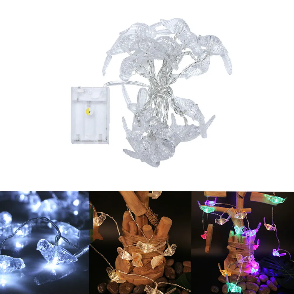 

ISHOWTIENDA Battery Powered Birds String Lights 20 art deco LED Waterproof Lighting Garden Decor bright and lasting contemporary
