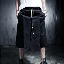 Лето kanye west хип-хоп крутые спортивные штаны 27-39 мужской комбинезон рок-сцена городская одежда owens черная одежда шаровары мужские шорты