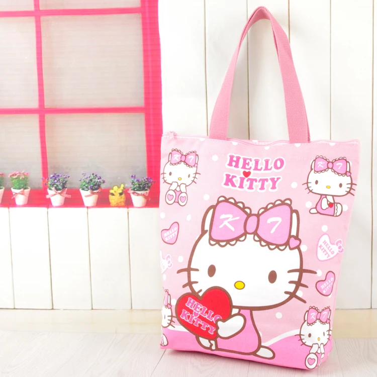 Kawaii Hello Kitty Melody Reusable Canvas Shopping Bag Shoulder Bags