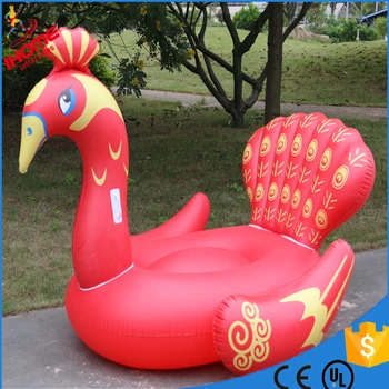 

1.9m pvc red peacock inflatable water float rider Summer Lake Swimming Water Lounge Pool float swan float blue peacock float
