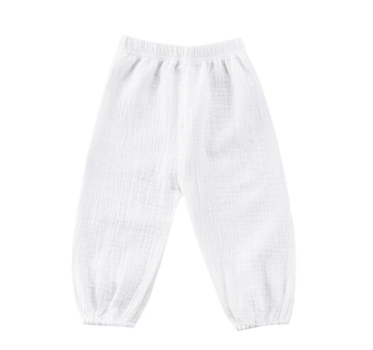 Популярные детские штаны в винтажном стиле, свободные хлопковые шаровары в складку унисекс для маленьких мальчиков и девочек, штаны - Цвет: Белый