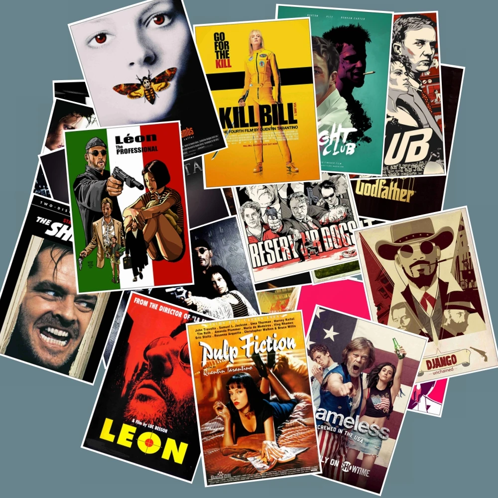 25 قطعة الكلاسيكية الفيلم ملصقات للأمتعة محمول الفن اللوحة اقتل بيل لب الخيال المشارك ملصقات للماء لوح التزلج لعبة 25 قطعة الكلاسيكية الفيلم ملصقات للأمتعة محمول الفن اللوحة اقتل بيل لب الخيال المشارك ملصقات للماء لوح التزلج لعبة