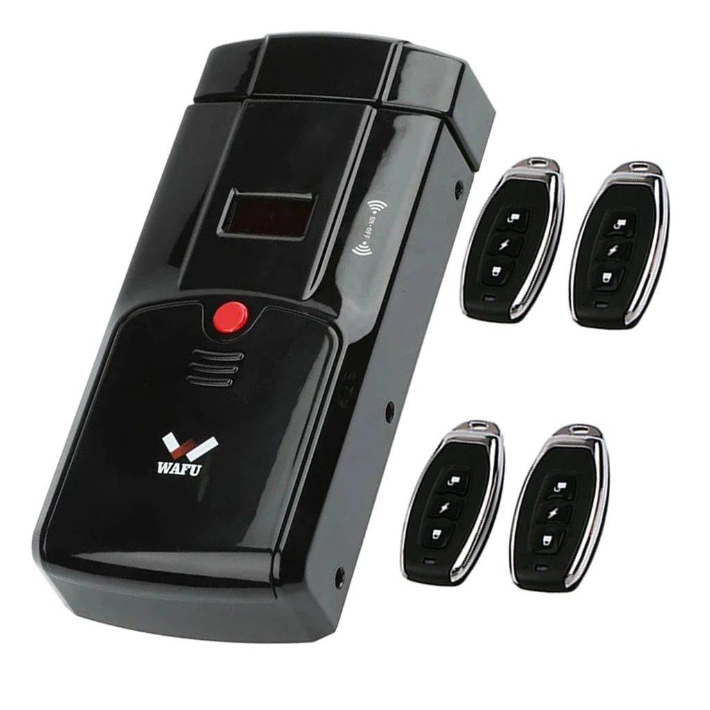 

Door Access Control System With Inset Door Electric Lock + 4 Remote Controller Safety Entry Access Wireless Keyless Black