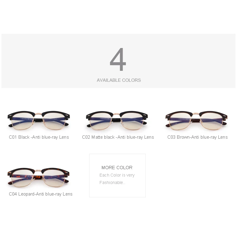 MERRYS Anti Blue Rays Computer Goggles Reading Glasses 100% UV400 Radiation-resistant Computer Gaming Glasses S2065