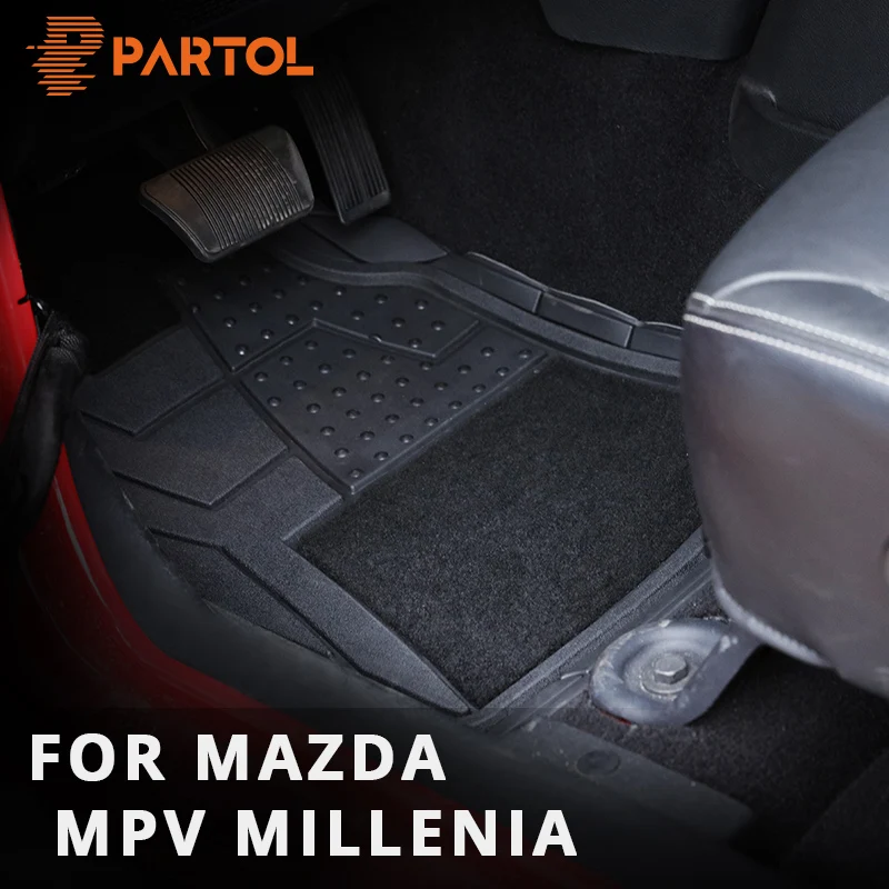 

Partol 4Pcs/Set Crop- DIY Universal Car Floor Mats PVC Waterproof Durable Carpet Trimmable Floor Mats for MAZDA MPV Millenia