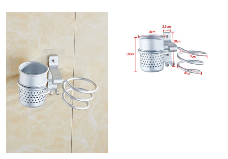 Космическая алюминиевая настенная сушилка для волос, настенный держатель для ванной комнаты, полка для хранения, подставка, набор, органайзер для хранения, для домашнего использования
