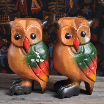 

Southeast Asia characteristics crafts home decoration animal Decoration Thailand solid wood carving creative owl display(A331)