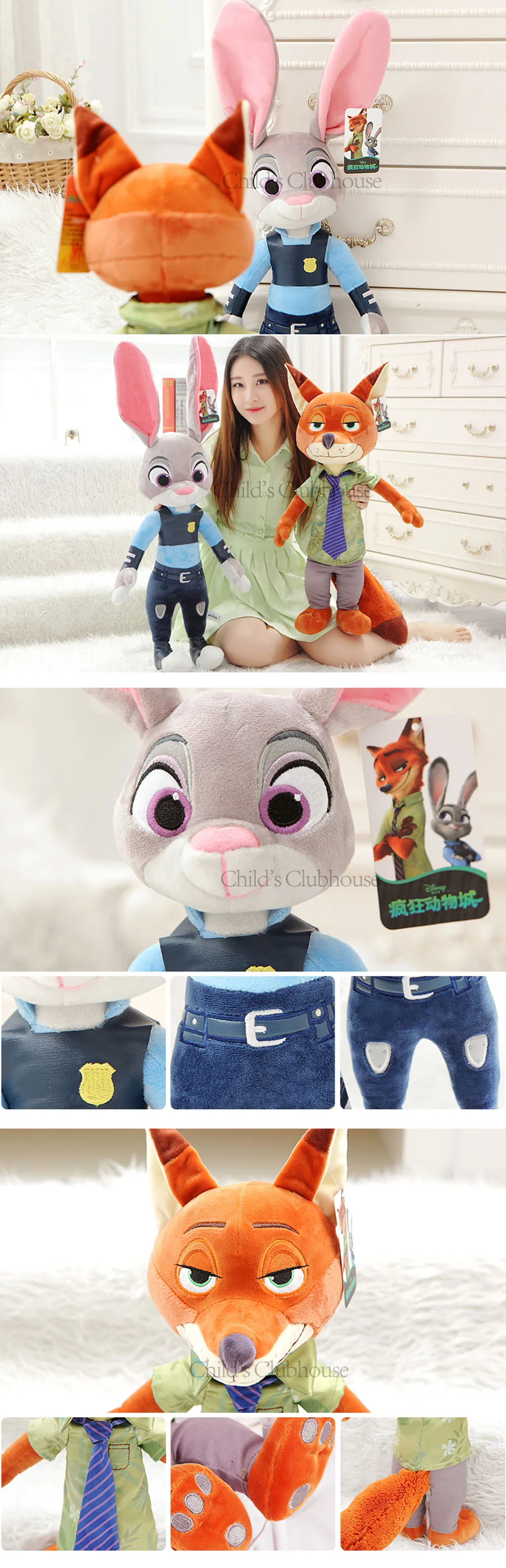 Disney Zootopia 40 см ручная кукла милый мультфильм кролик Джуди Фокс Ник плюшевые игрушки для детей лучшие подарки на день рождения