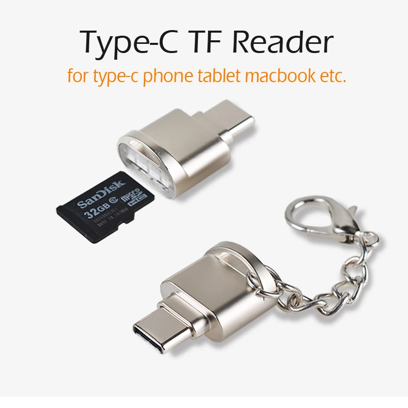 Powstro Портативный USB 3,1 Для type-C адаптер USB для type C Micro конвертер OTG адаптер с TF SD кард-ридером