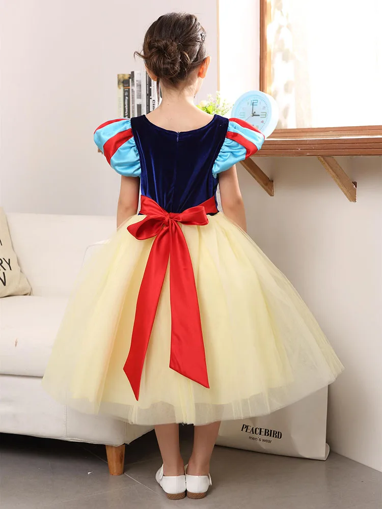 Индивидуальный костюм принцессы Белоснежки для маленьких девочек; нарядное платье для маленьких девочек; модное платье на заказ для девочек