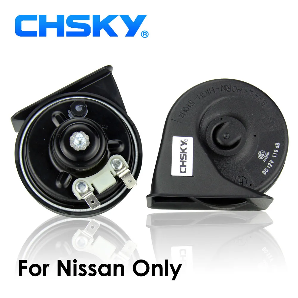 

CHSKY Car Horn Snail type Horn For Nissan Qashqai Note Juke Altima Murano Patrol Tiida Versa Pulsar Primera Sunny NP300 Bluebird