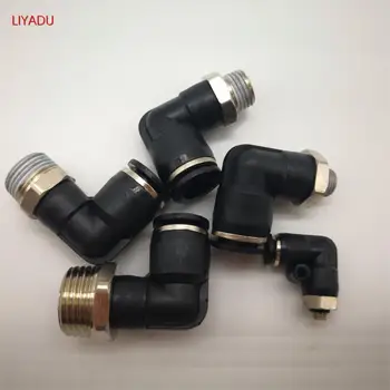 

1pcs Pneumatic connector L Shape PL OD 4/6/8/10/12mm Hose Tube -M5 1/8 1/4 3/8 1/2 BSPT Thread Air Elbow quick coupling Fitting