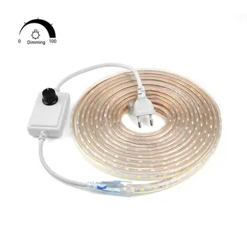 

Flexible LED Cabinet Light 5050 60leds/m AC220V Waterproof Kitchen Lamp with Dimmer/EU Plug for Cupboard Wardrobe home lighting
