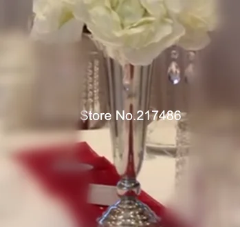 Tall Metal sliver Vase Modern Decor Wedding Trumpet | Дом и сад