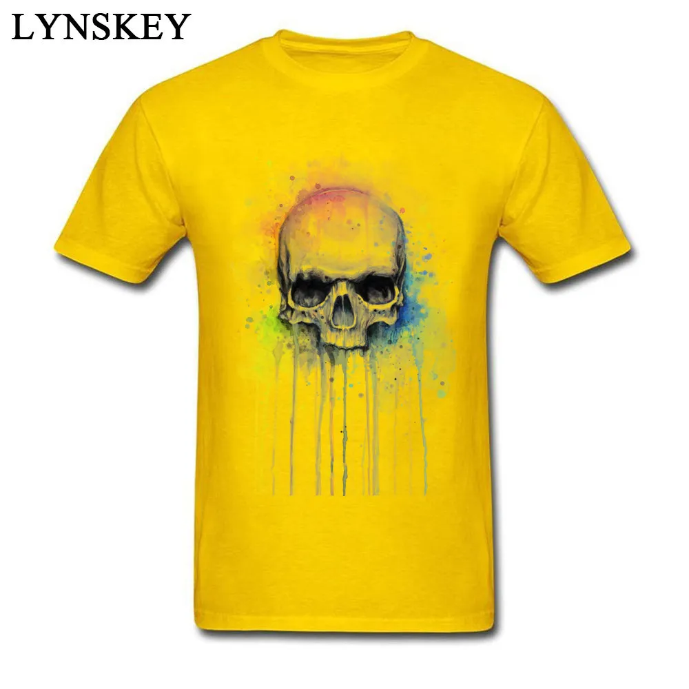 Rainbow Skull Watercolor_yellow