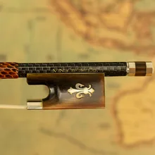 Vingopow Серебряный Плетеный углеродного волокна Скрипка Лук Pro. Уровень Бык Рог лягушка 4/4 Размер Модель 200 в небеленый конский волос прямые