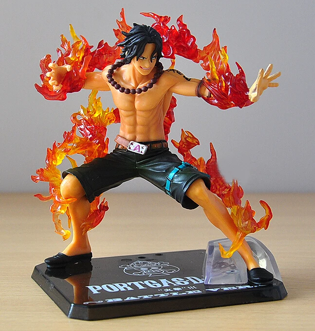 14cm One Piece ZERO Portgas D Ace Battle Ver. Fleam PVC Action Figure Model Toys with Original Box