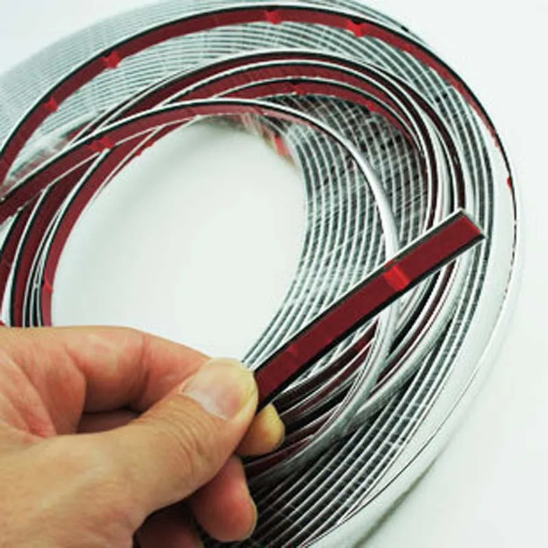 13M Car Chrome Body Strip Bumper Auto Door Window Protective <br />Moulding Styling Flexible Trim Sticker 6MM 8MM 12MM 15MM 20MM 30MM-in <br />Styling Mouldings from Automobiles 