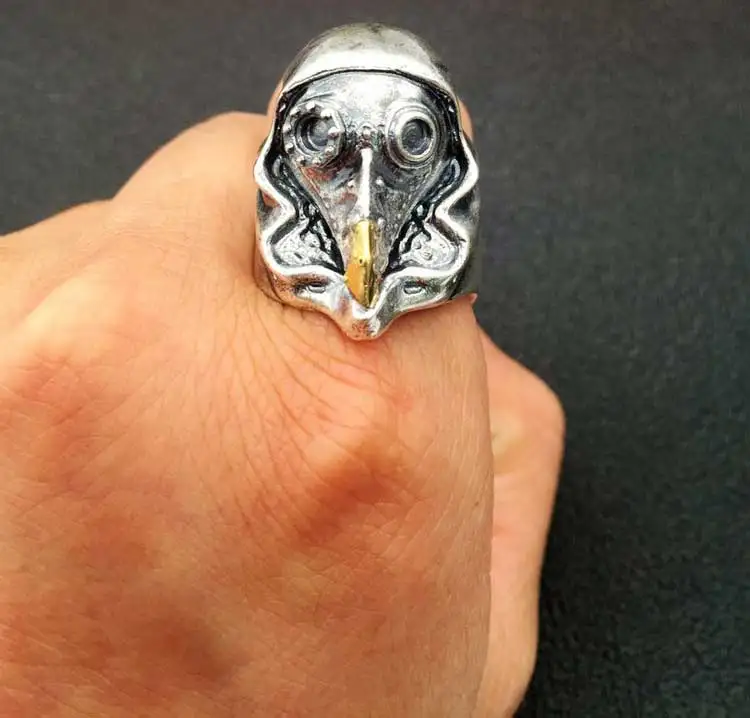 FNJ 925 Серебряное кольцо с черепом Новая мода S925 Стерлинговое Тайское Серебро Кольца для мужчин ювелирные изделия регулируемый размер