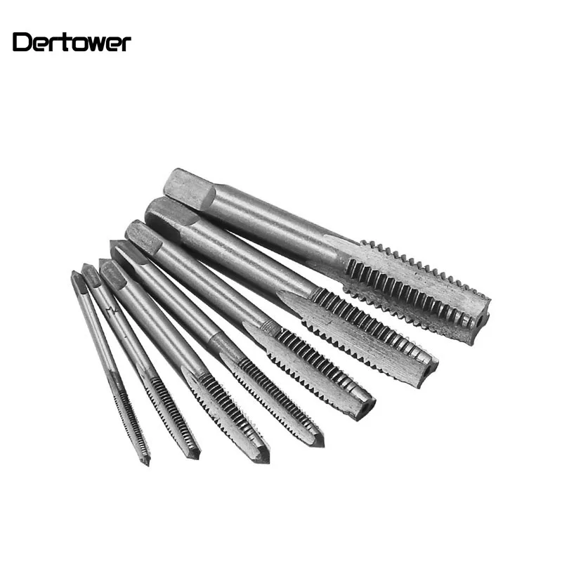 

7PCS/Set Bearing Steel Taper HSS M3-M12 Machine Spiral Point Straight Fluted Screw Thread Hand Tap Drill