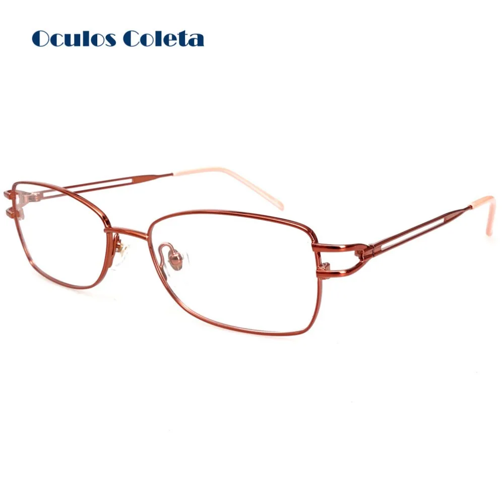 

Brand Designer Spectacles Glasses Eyewear Frames Women Metal Orange/Violet