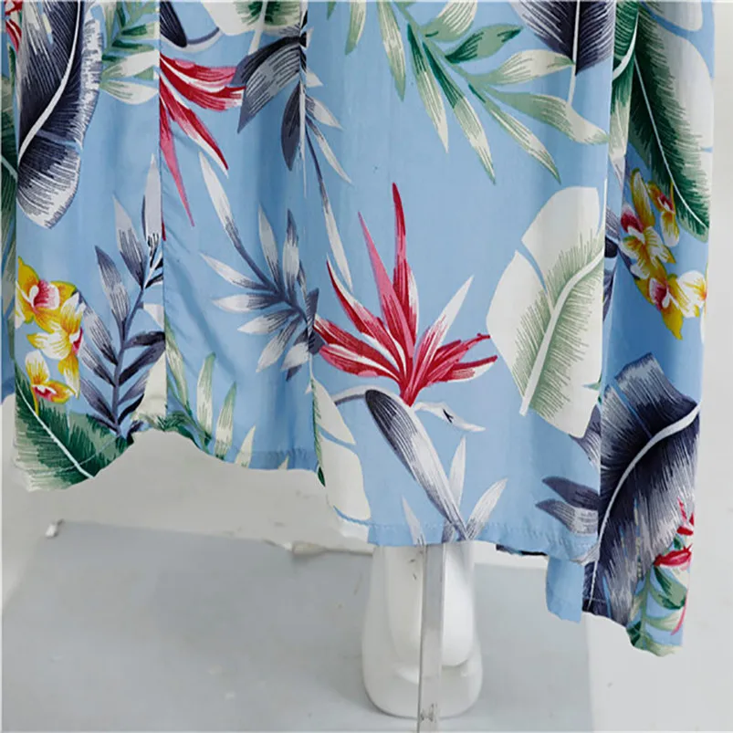 Summer Skirts Women Boho Maxi Skirt Beach Leaf Print Holiday Summer High Waist Long Skirt faldas mujer moda 2019 El verano H26 (4)