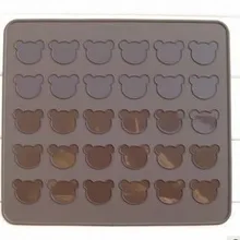 26x29 см 30 круг доступны Макарон силиконовая для десерта коврик для выпечки Форма для маффинов форма головы медведя