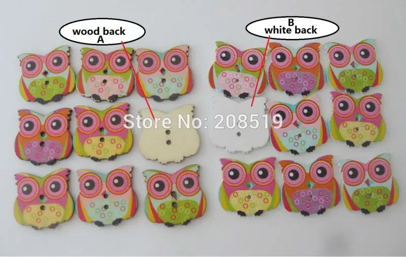 

WBNAGb Fat owl scrapbooking buttons flatback 100pcs sewing supplies craft button DIY
