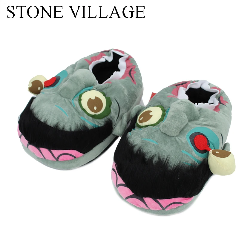 Prix PIERRE VILLAGE Livraison Gratuite 1 Paire Peluche Zombie Chaussons Ravenous Zombie Chaussons Chauds Drôle Accueil Chaussures de Bande Dessinée Pantoufles ST 231