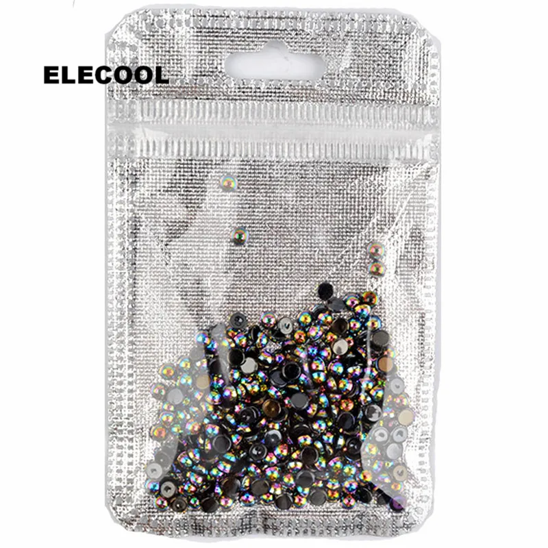 

ELECOOL 300pcs/pack 5mm Half Round Flat Back Pearl Bead Nail Art Stickers Scrapbook For Craft/Phone Case Nail Art Accessory