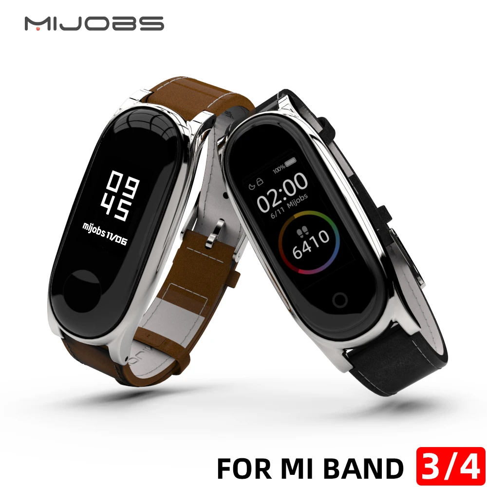 

Watch Band for Xiaomi Mi Band 4 Leather Strap Leather Wrist Compatible Strap for Mi Band 4 Accessories Bracelet Miband 3 Strap