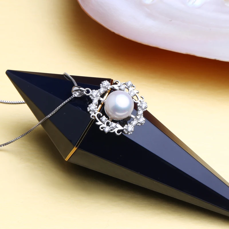 Женское ожерелье из серебра 925 пробы с жемчугом|pendant necklace|necklace pendant womennecklace women |