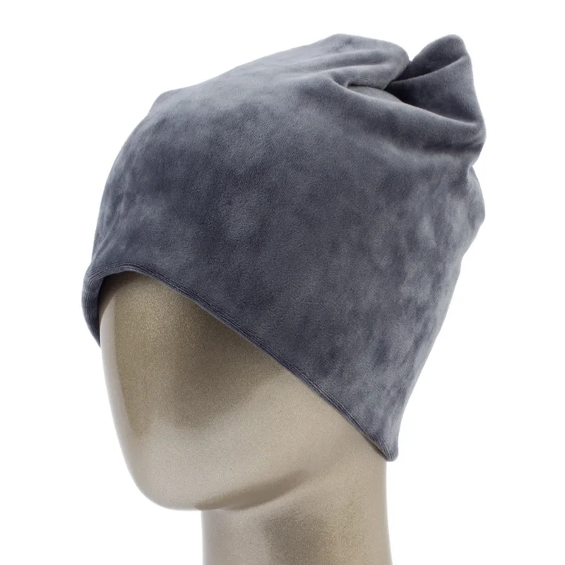 Geebro зимняя женская велюровая клетчатая вязаная шапка с ушами, Весенняя теплая вязаная шапка для женщин Skullies, женская шапка для девочек, JS283 - Цвет: Dark Grey