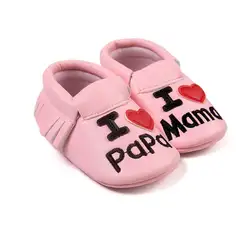 Toldder Обувь для младенцев кожа скольжения на мелкой письмо Пинта принцессы Обувь детские противоскользящие FirstWalker Обувь для младенцев 0-18 м