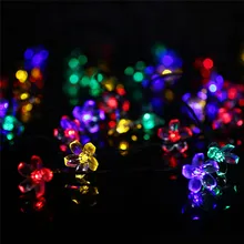 Открытый Солнечный вишневый цвет светодиодный гирлянды 7 м 50 Светодиодные солнечные лампы для праздников фестиваль свадьбы пасхальное украшение