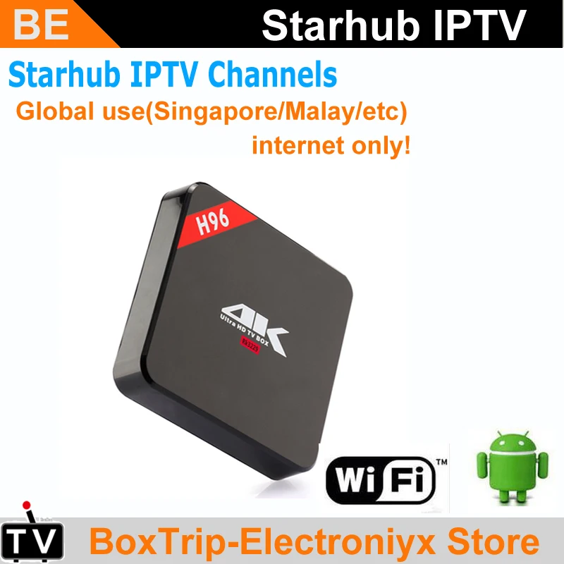 H96 Android 7.1 with Singapore iptv subscription starhub tv box watch
