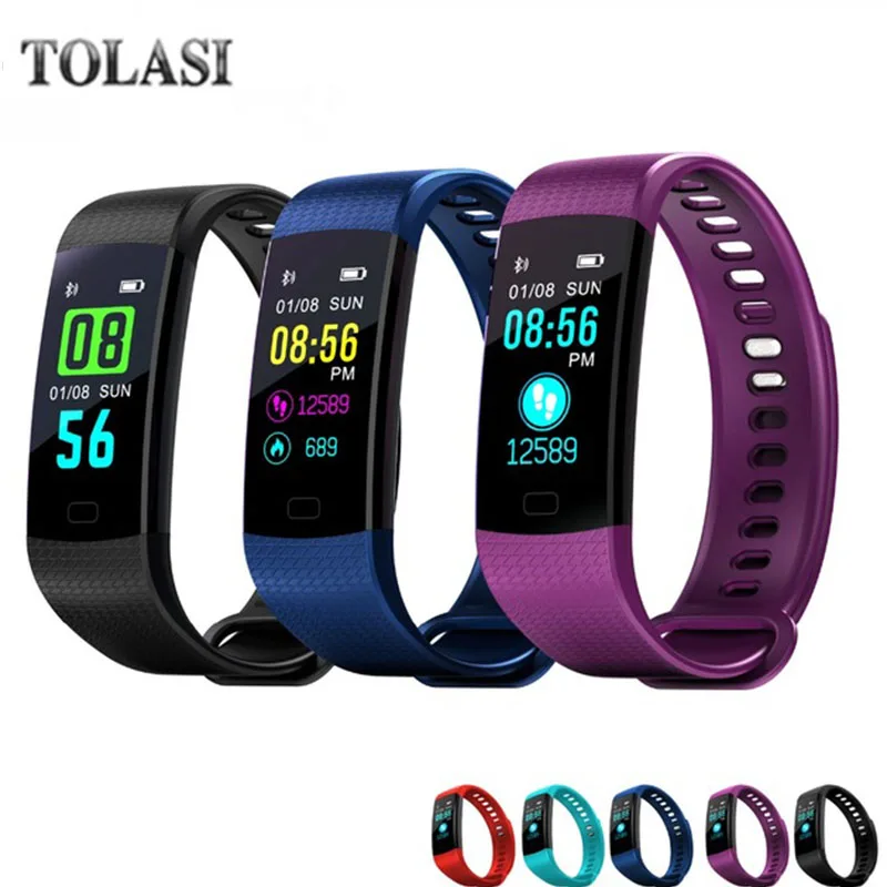 

2018 Smart Bracelet Bluetooth Heart Rate Smart Band Color Screen Fitness Tracker Sport Wristband Women Men PK Xiaomi Band 3