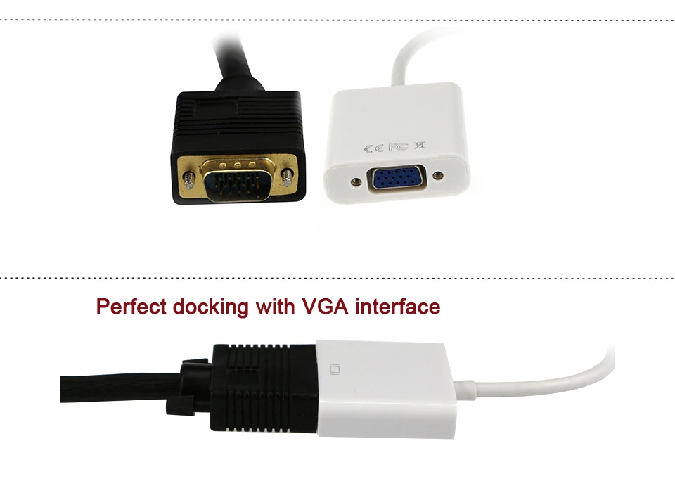 Mini DisplayPort Thunderbolt Display Port Mini DP To VGA Cable Adapter 1080P For MacBook Air Pro Video Extension Converter Cable (11)