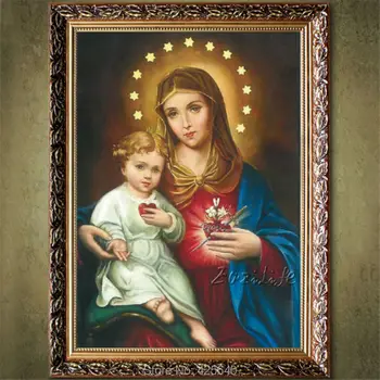 

Household adornment Jesus Christ Jesus and the virgin of the sacred heart print Giclee print on canvas art deco painting 2